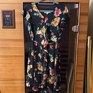 Emma & Michele Black Floral High Low Dress
